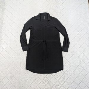 Athleta Dress Women's S Black Zuma Shirtdress Performance Stretch Tech Knee